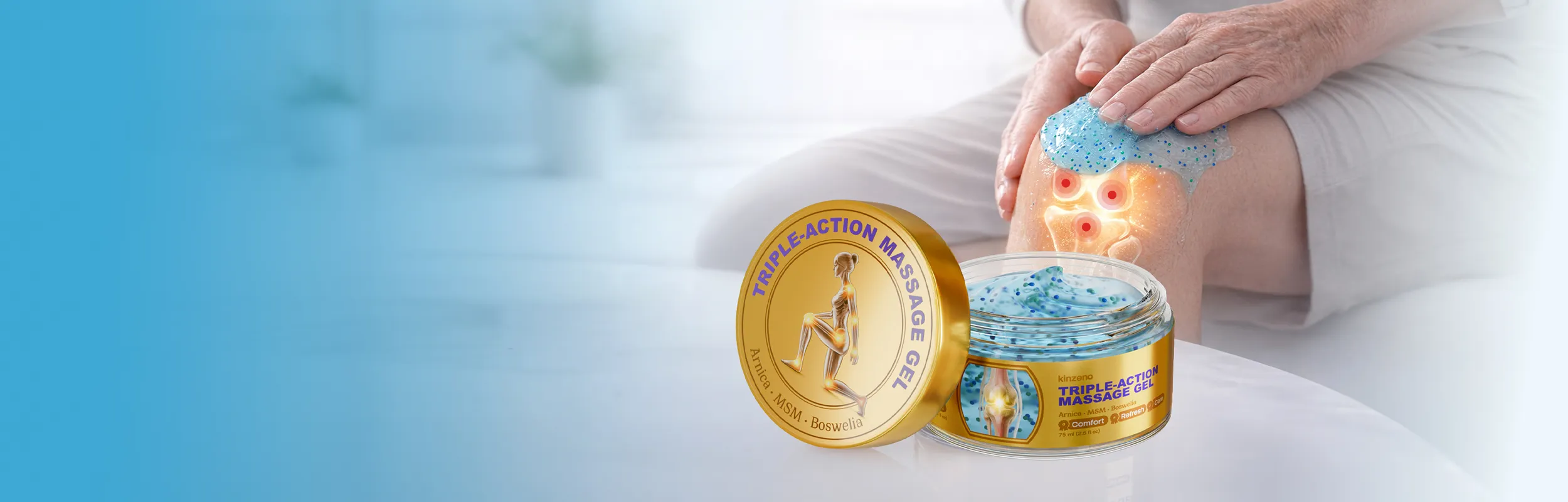 Kinzeno triple-action massage gel
